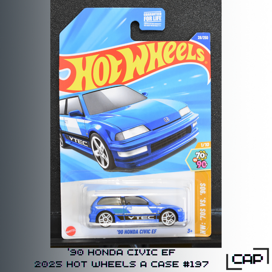 90 Honda Civic EF - Blue - 2025 Hot Wheels A Case - Lot #197