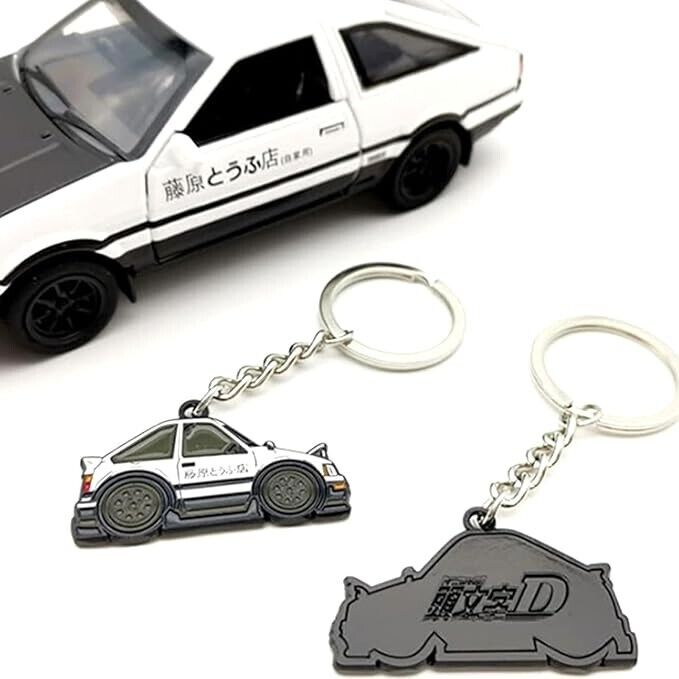 Toyota AE86 Black Metal 3D Key Ring Keychain -JDM Initial D Takumi Fujiwara Tofu