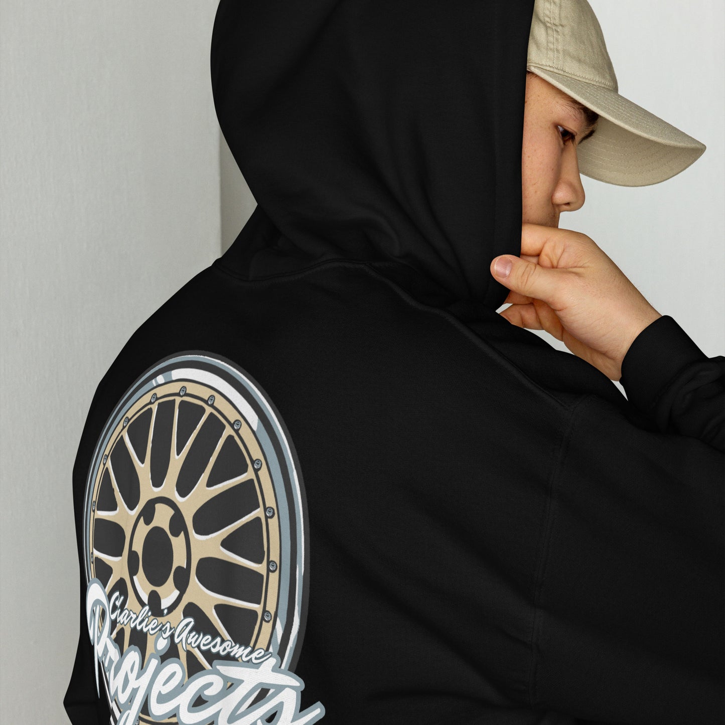 Premium Cotton Hoodie - JDM Style BBS LM Wheels - NEW Charlie's Awesome Projects