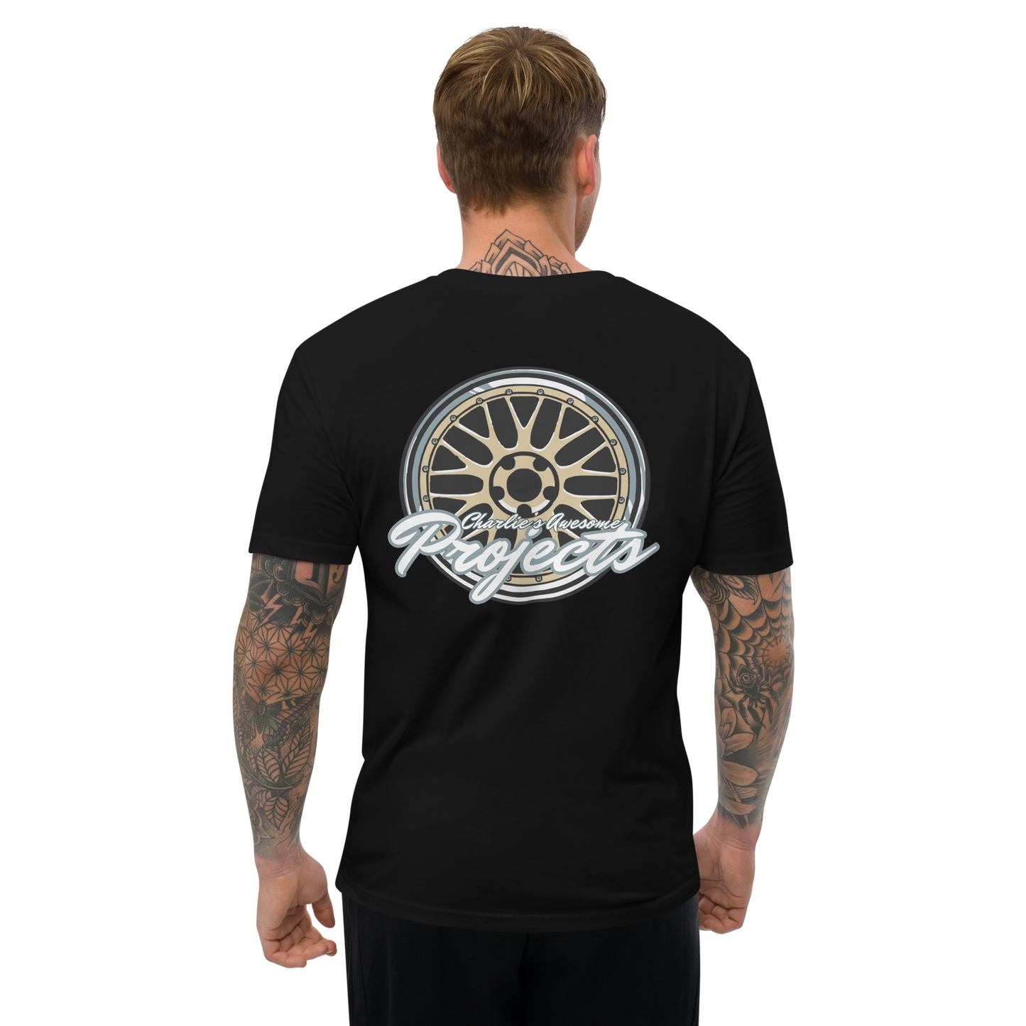 Men's Fitted T-Shirt - JDM Style BBS LM Wheels - NEW Next Level Athletic Fit