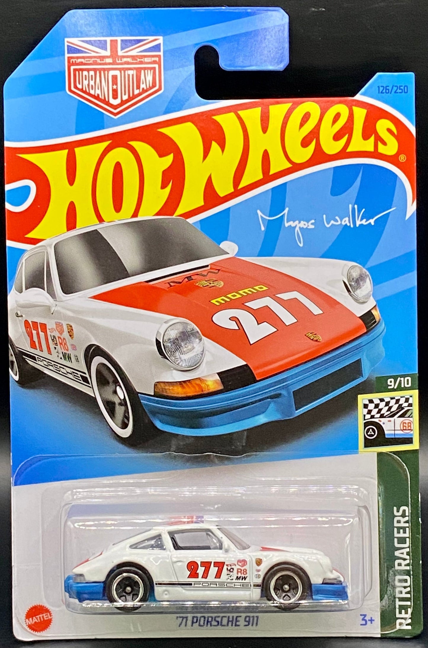 Porsche 911 71 White Hot Wheels Retro Racers