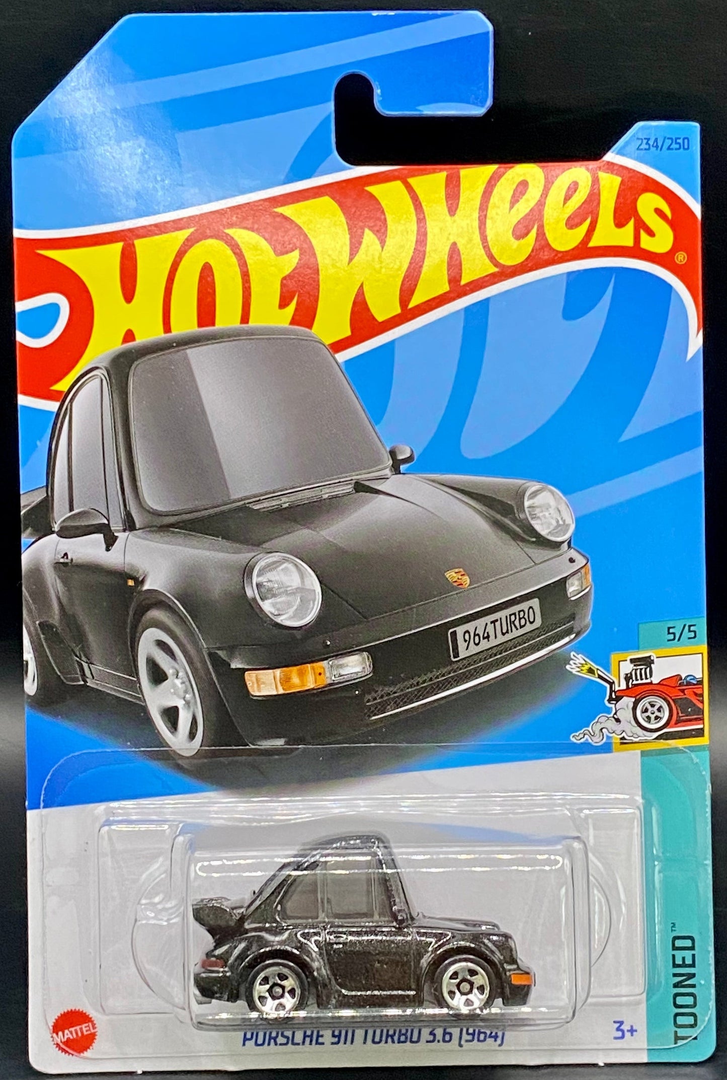 Porsche 911 Turbo 3.6 964 Black Tooned Hot Wheels