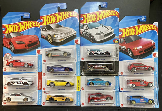 Hot Wheels Acura Honda JDM Assorted Mix x14 Cars -2022 2023 2024 - Lot #2