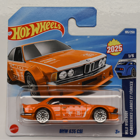 BMW 635 CSi Orange 2025 Hot Wheels Wild Widebody Short Card Collectible