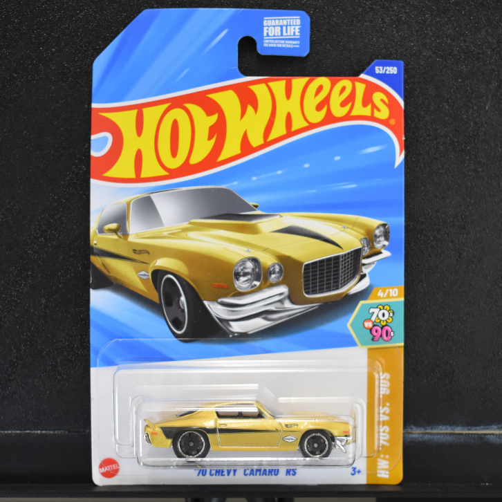 Chevy Camaro RS 70 Gold Hot Wheels 70s VS 90s Collectible