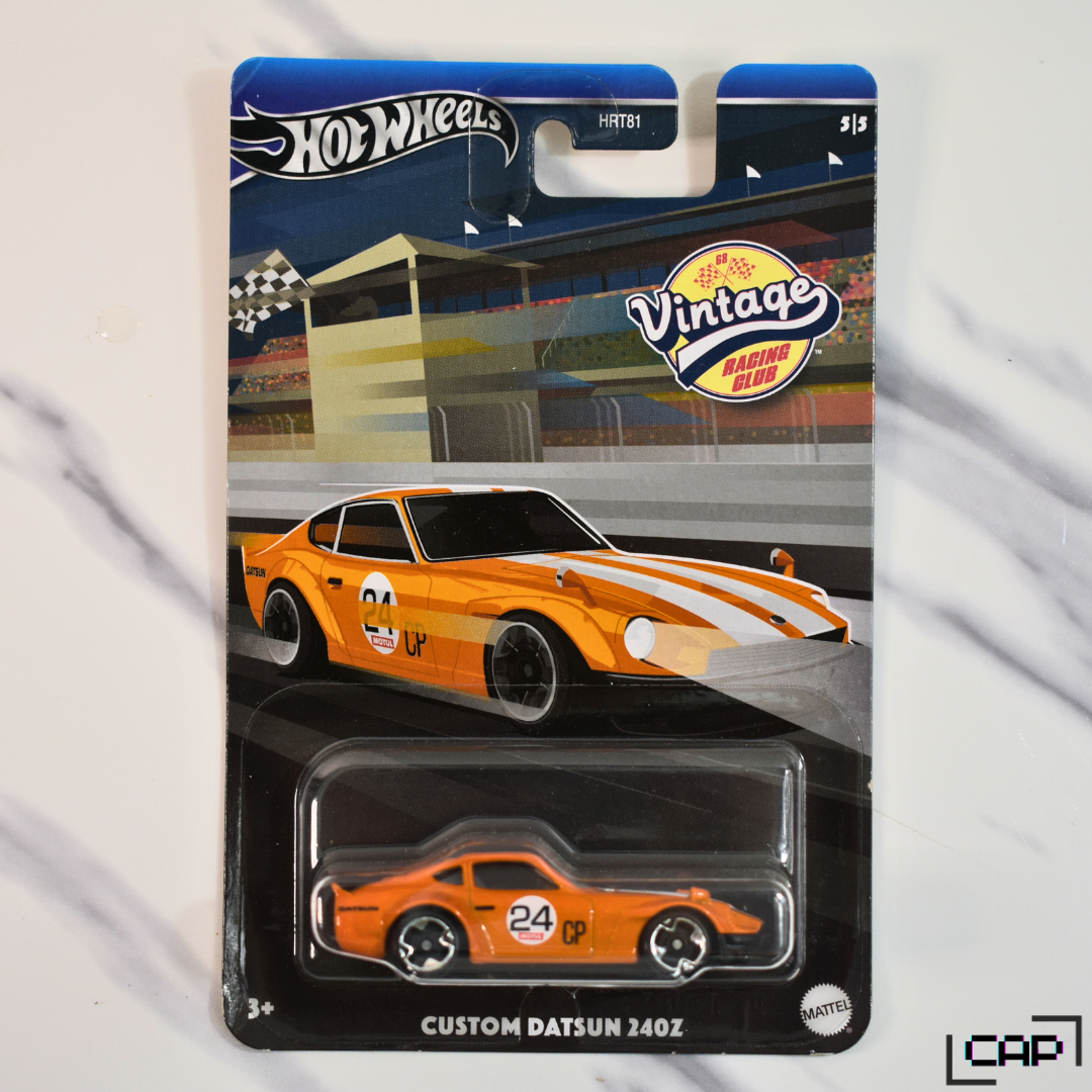 Datsun 240Z Custom Orange Hot Wheels Vintage Racing Club Collectible