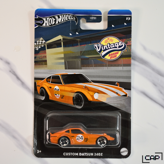 Datsun 240Z Custom Orange Hot Wheels Vintage Racing Club Collectible