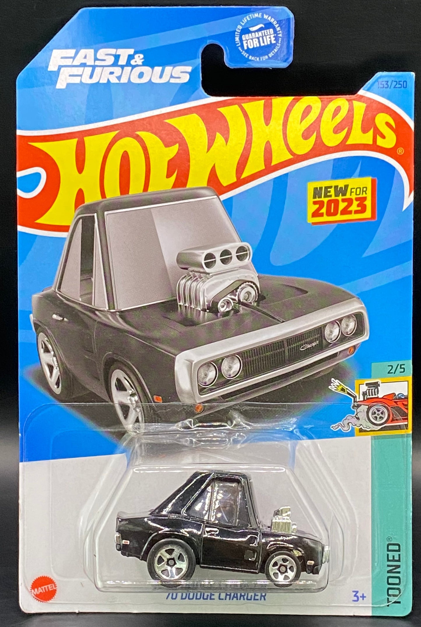 Dodge Charge 70 Black Toooned 2023 Hot Wheels Fast & Furious
