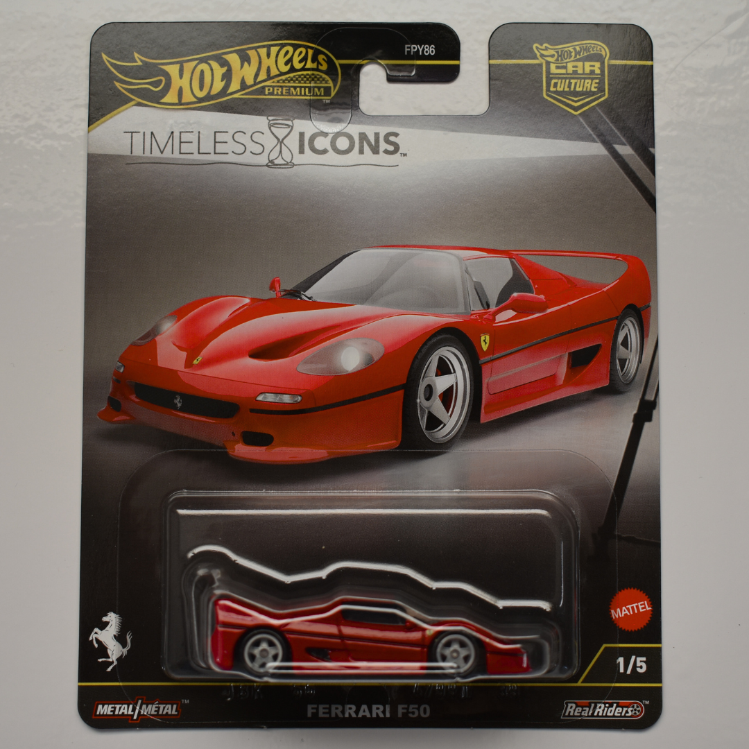 Ferrari F50 Red 2025 Hot Wheels Premium Timeless Icons Collectible Car