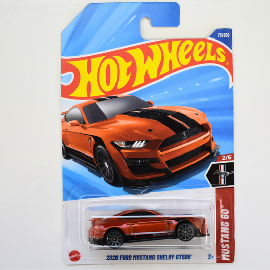 Ford Mustang Shelby GT500 2020 Orange Hot Wheels Mustang 60 Collectible Car