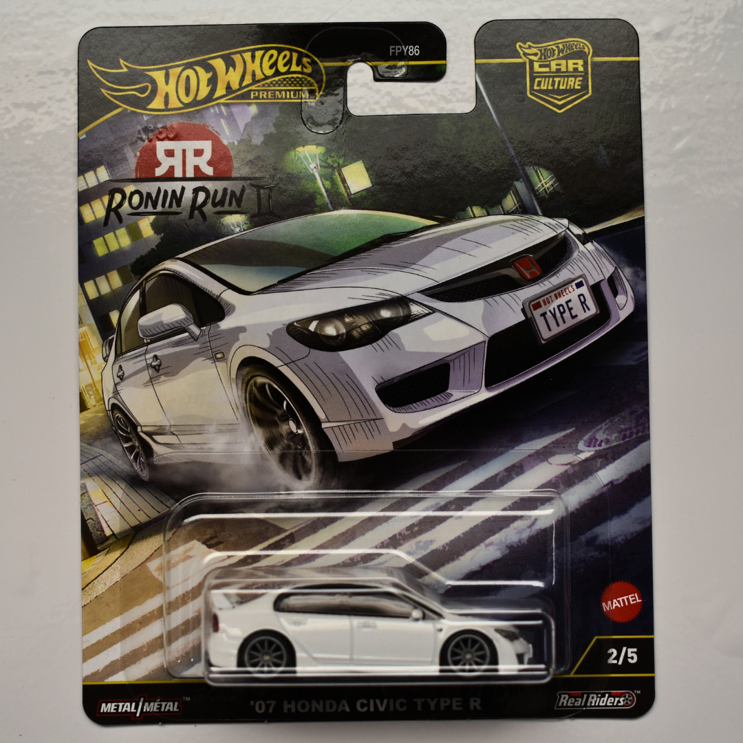 Honda Civic Type R 07 White 2025 Hot Wheels Premium Ronin Run II Car Culture Collectible