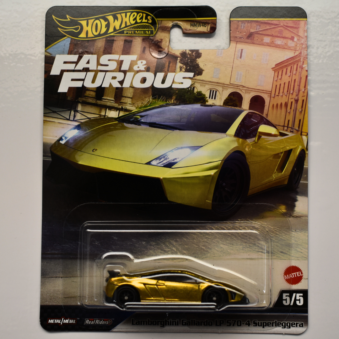 Lamborghini Gallardo LP 570-4 Superleggera Gold 2025 Hot Wheels Premium Fast & Furious Collectible