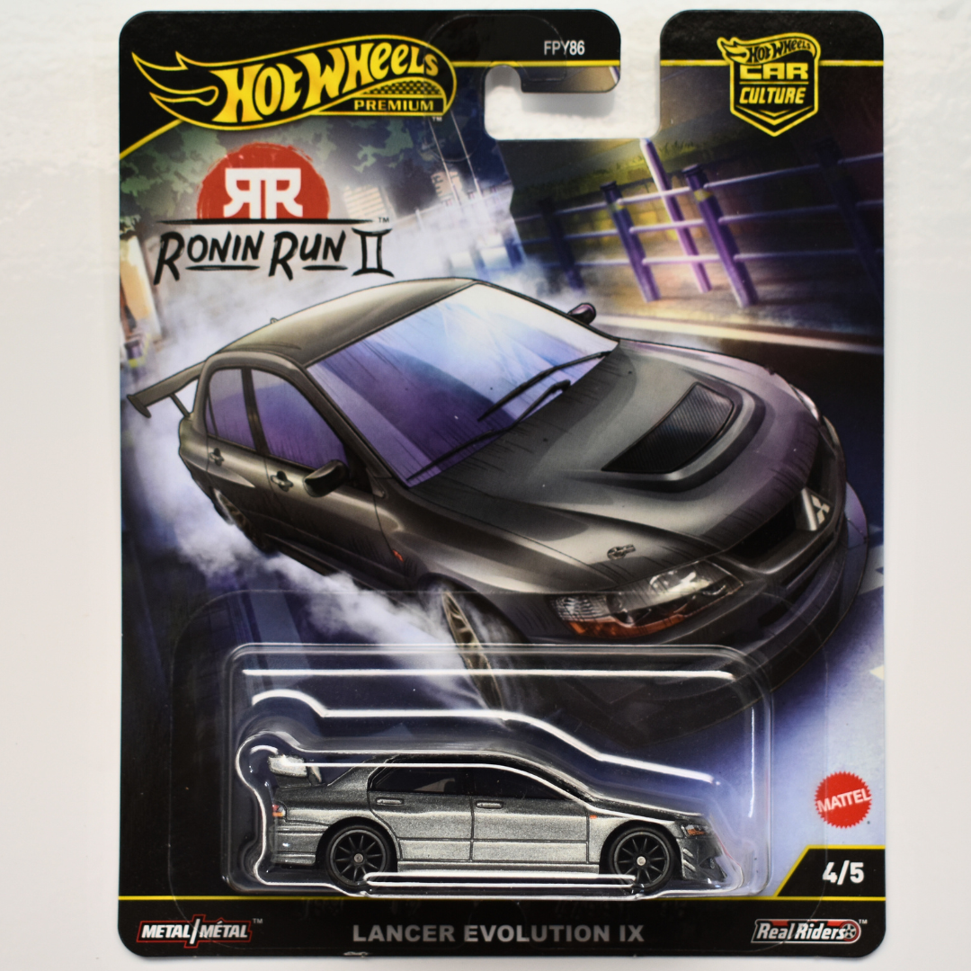 Lancer Evolution IX Grey Hot Wheels Premium Ronin Run II Car Culture Collectible