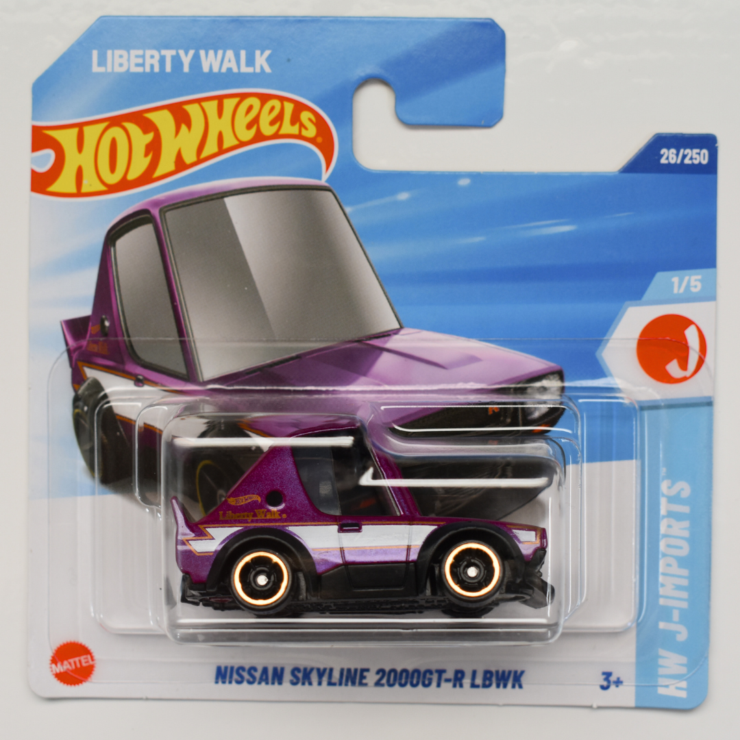 Nissan Skyline 2000GT-R LBWK Purple Tooned 2025 Hot Wheels Short Card Collectible