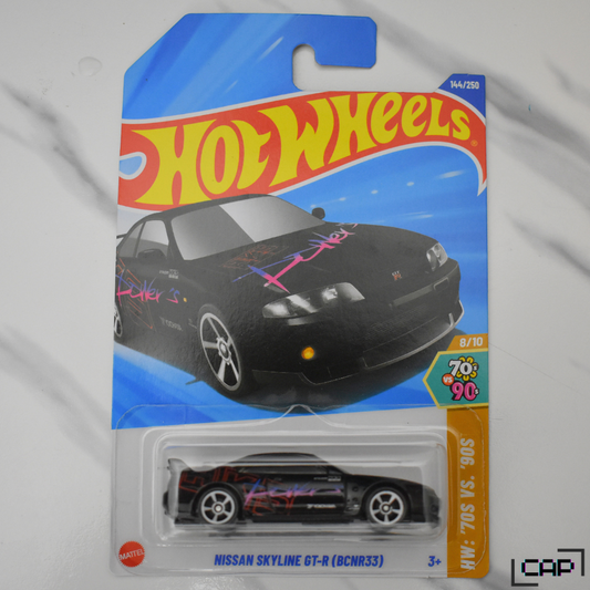 Nissan Skyline GT-R BCNR33 Black HKS 2025 Hot Wheels Collectible