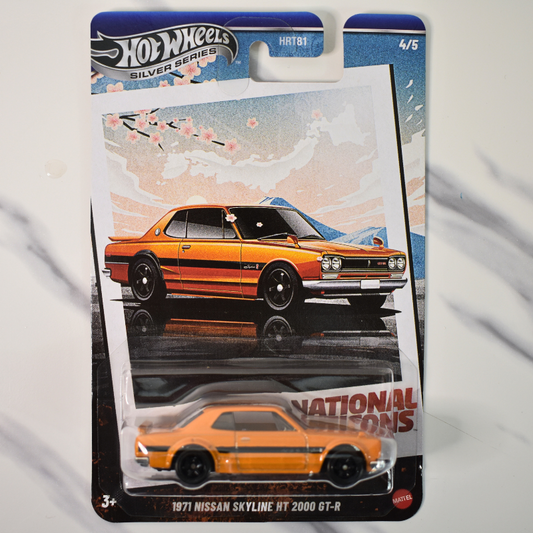 Nissan Skyline HT 2000 GT-R Orange National Icons Hot Wheels Silver Series Collectible