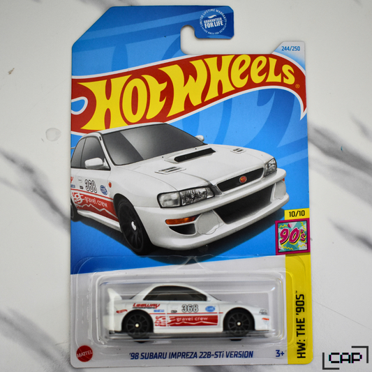 Subaru Impreza 22B-STI Version White Gravel Crew Hot Wheels Collectible